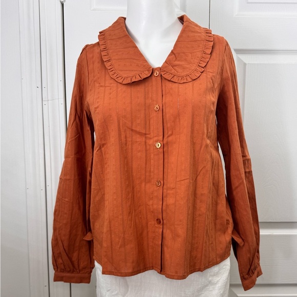 Lost + Wander Button-Down Shirt Autumn Vides Color Rust Size XS, NWT - Picture 11 of 16